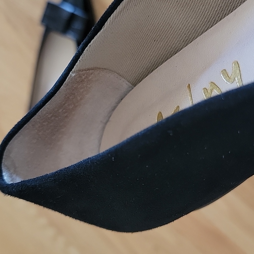 fs/ny Black Leather Women's Flats with Bow Detail - Picture 7 of 11